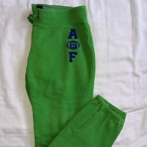 A&F Green Fleece Lined Sweats